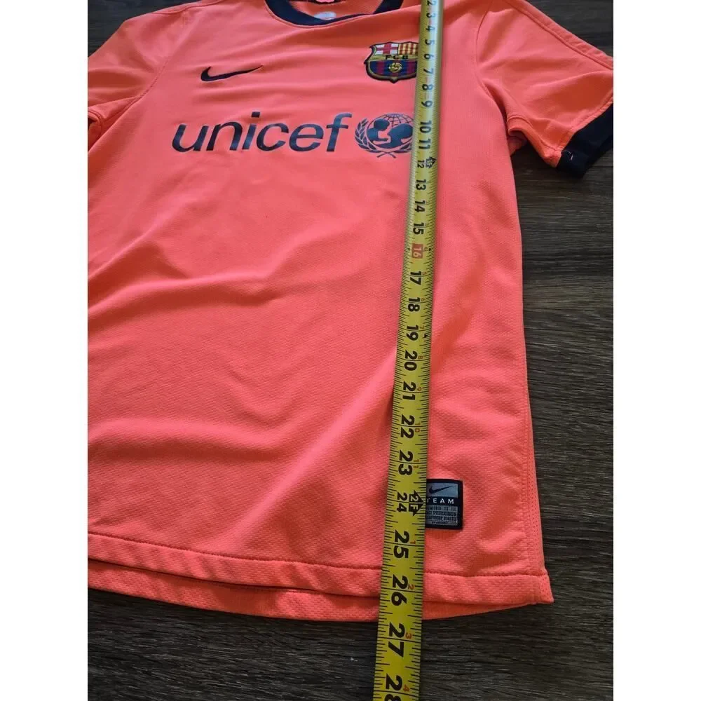 Nike FC Barcelona Messi 10 2009 Away Jersey Orange Shirt Size S Vintage Y2K